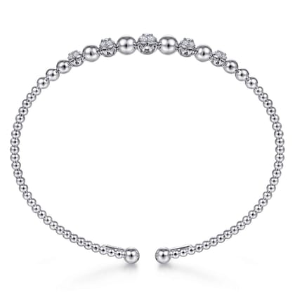 14K White Gold Diamond Bangle