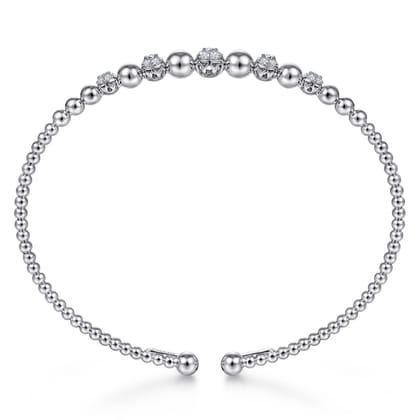 14K White Gold Diamond Bangle