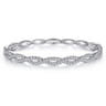 14K White Gold Diamond Bangle - 1.4 ct