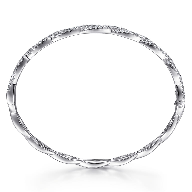 14K White Gold Diamond Bangle - 1.4 ct - Shot 3
