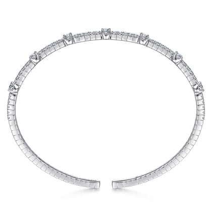 14K White Gold Diamond Bangle