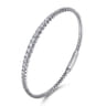 14K White Gold Diamond Bangle - 1 ct