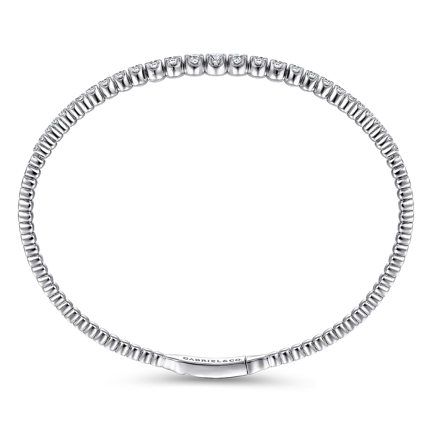 14K White Gold Diamond Bangle - 1 ct - Shot 3