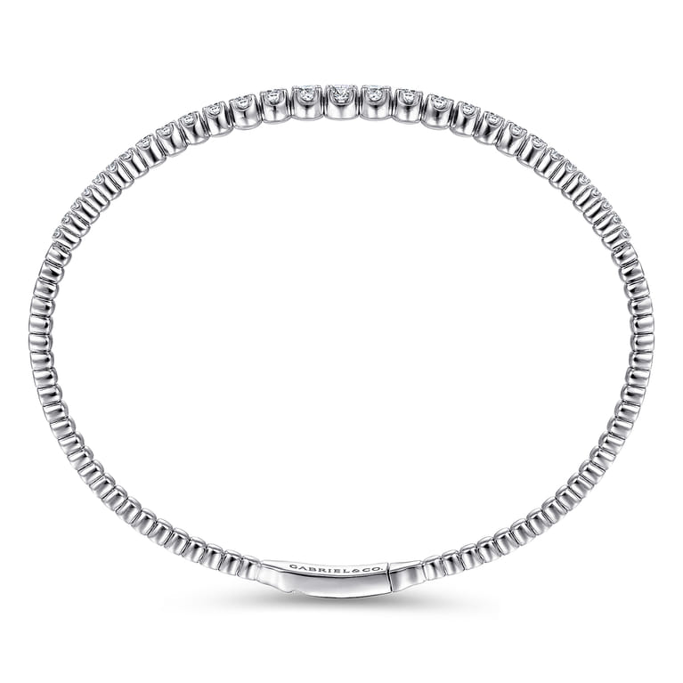 14K White Gold Diamond Bangle - 1 ct - Shot 3