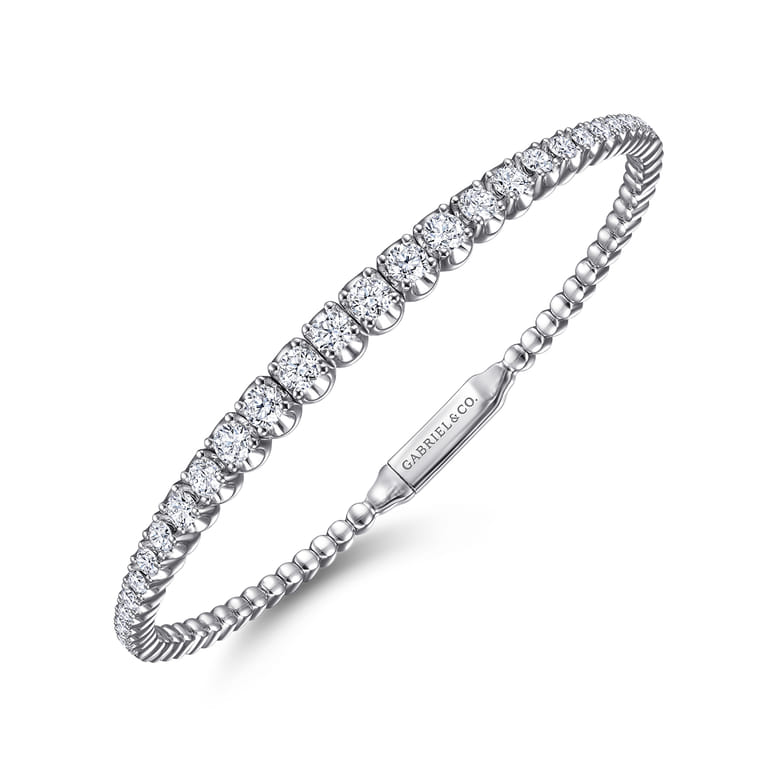 14K White Gold Diamond Bangle - 2.05 ct - Shot 2