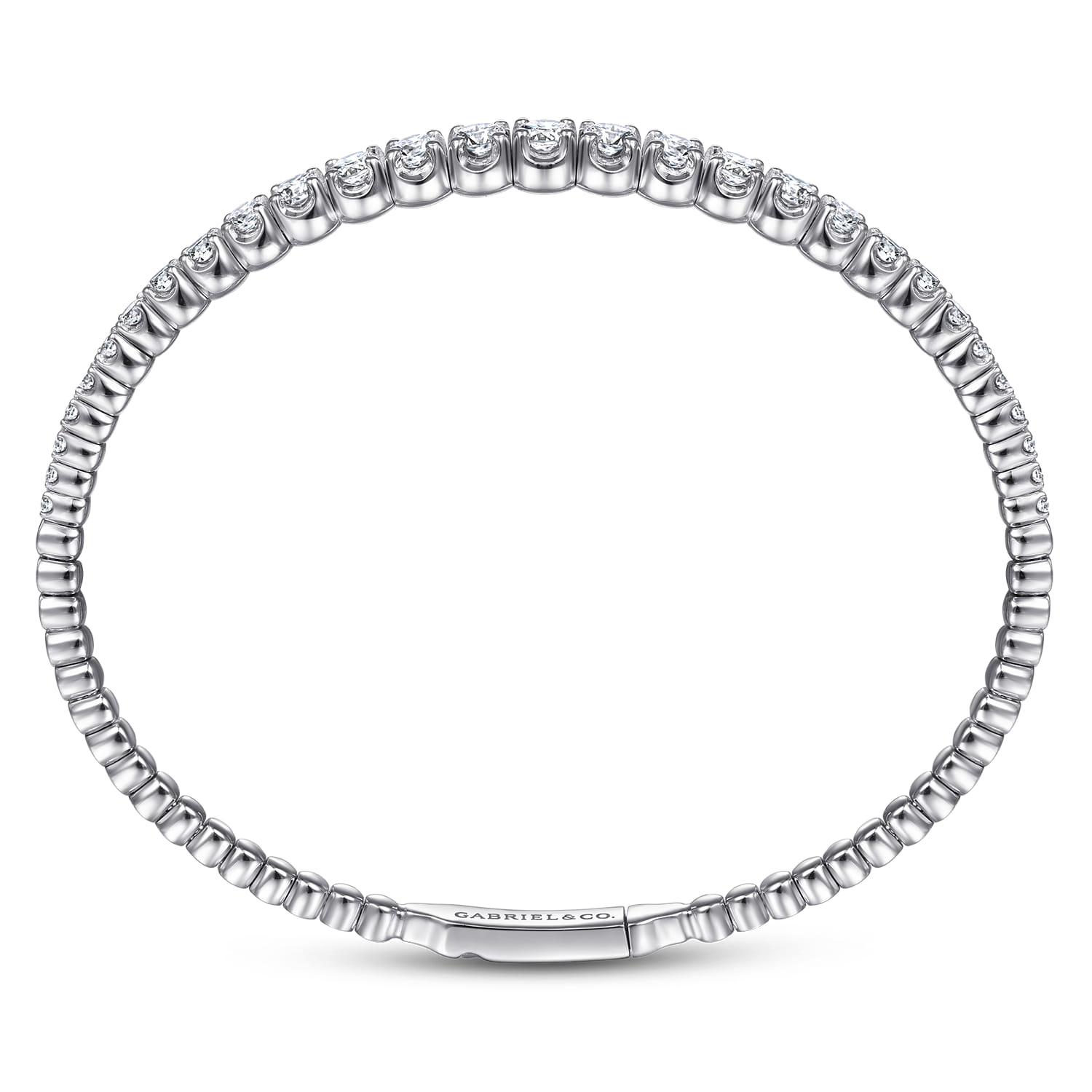 14K White Gold Diamond Bangle - 2.05 ct - Shot 3