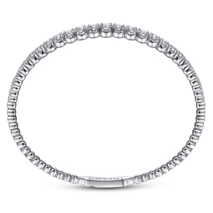14K White Gold Diamond Bangle