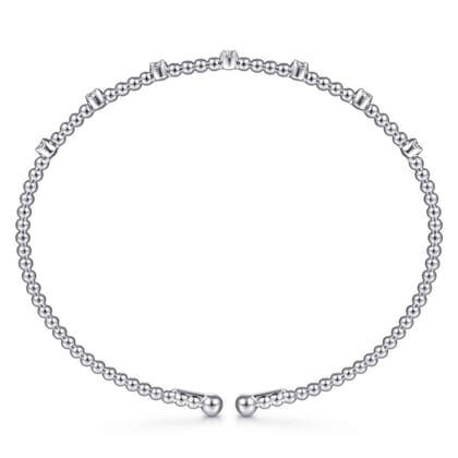 14K White Gold Diamond Bangle