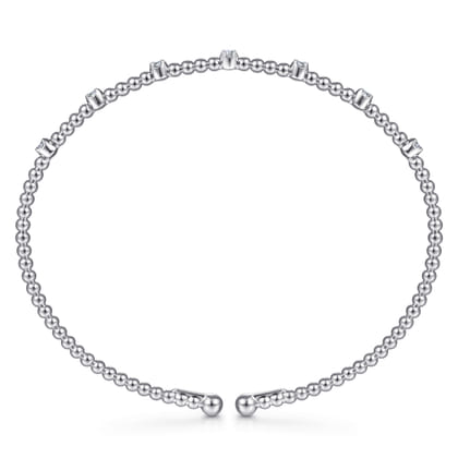 14K White Gold Diamond Bangle