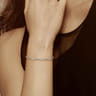 14K White Gold Diamond Bangle - 0.17 ct
