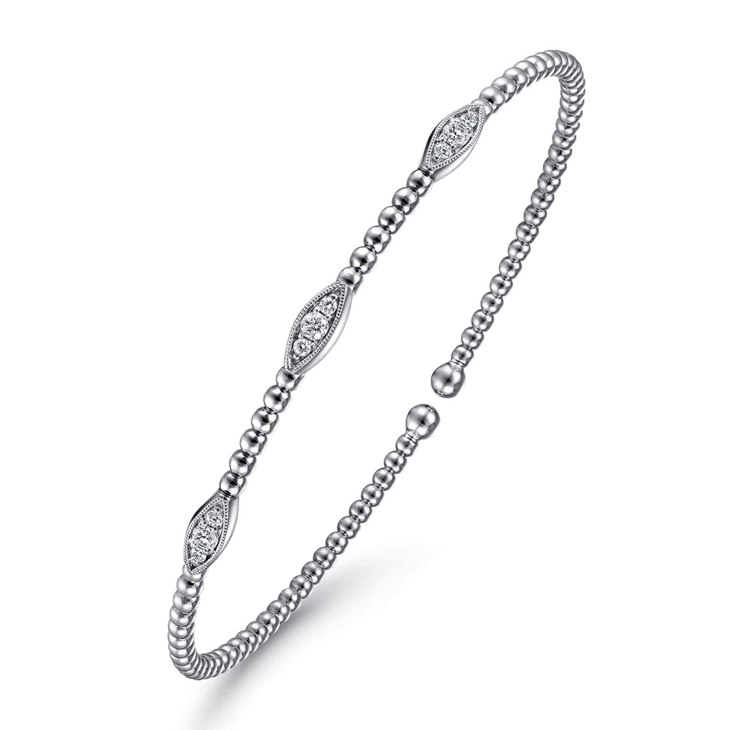 14K White Gold Diamond Bangle - 0.17 ct - Shot 2