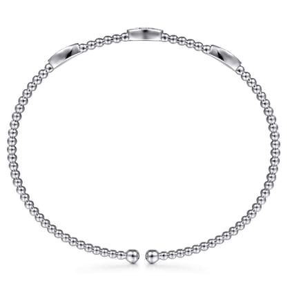 14K White Gold Diamond Bangle