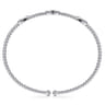 14K White Gold Diamond Bangle - 0.17 ct