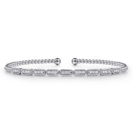 14K White Gold Diamond Bangle