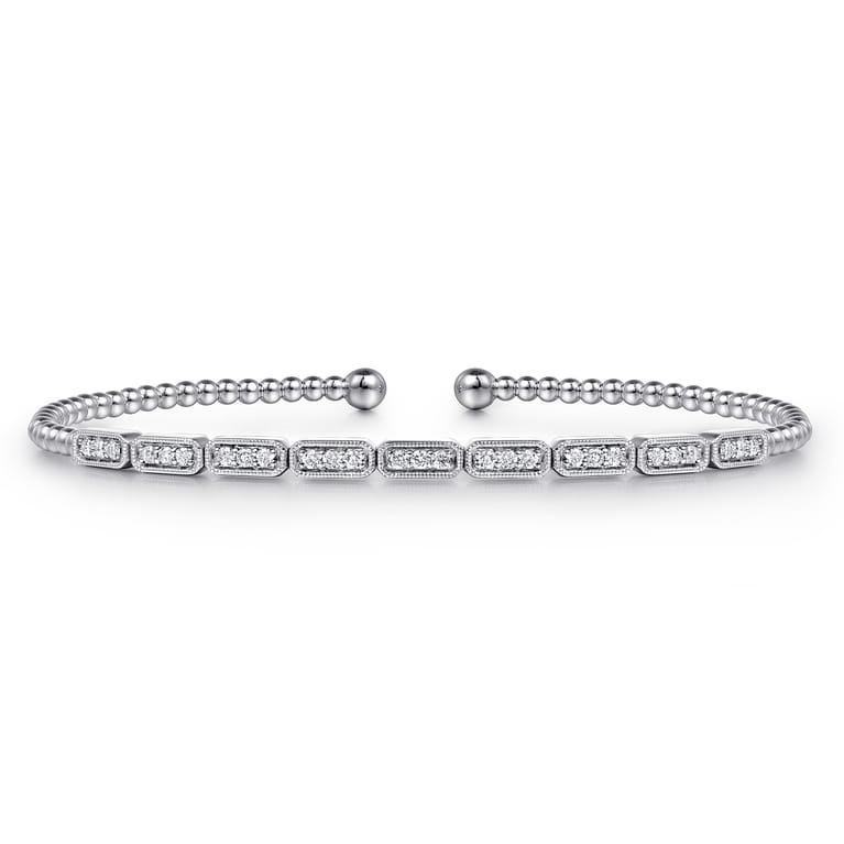 14K White Gold Diamond Bangle - 0.25 ct - Shot 1