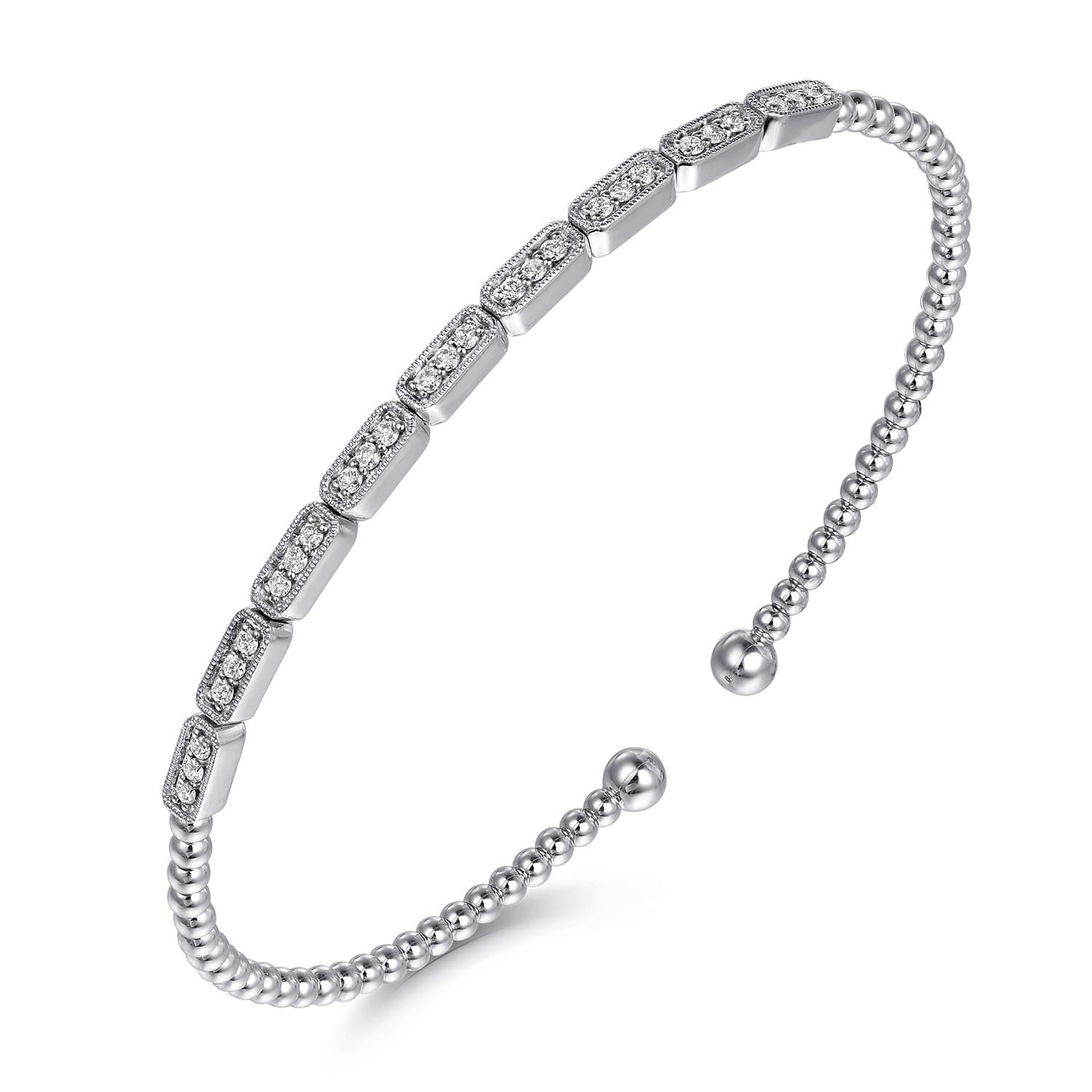 14K White Gold Diamond Bangle - 0.25 ct - Shot 2