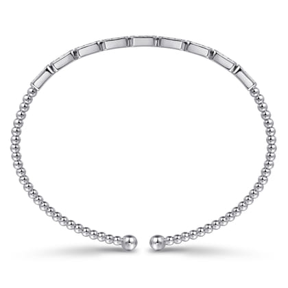 14K White Gold Diamond Bangle