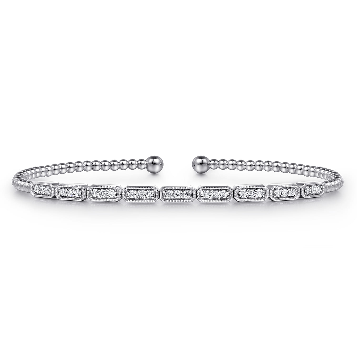 14K White Gold Diamond Bangle - 0.25 ct - Shot 1