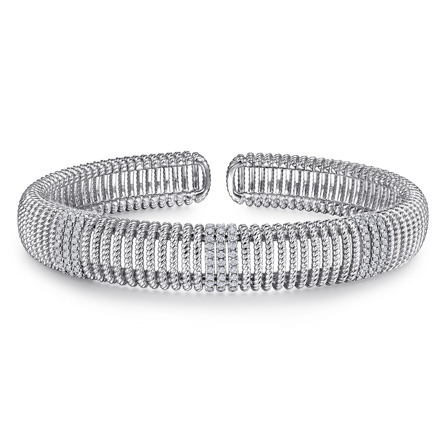 14K White Gold Diamond Bangle - 0.6 ct - Shot 1