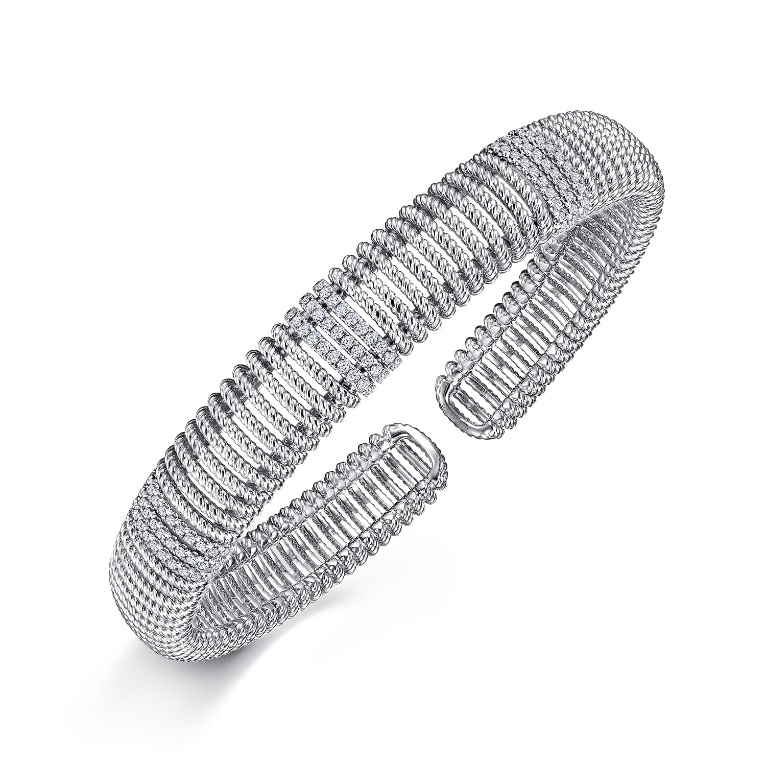 14K White Gold Diamond Bangle - 0.6 ct - Shot 2