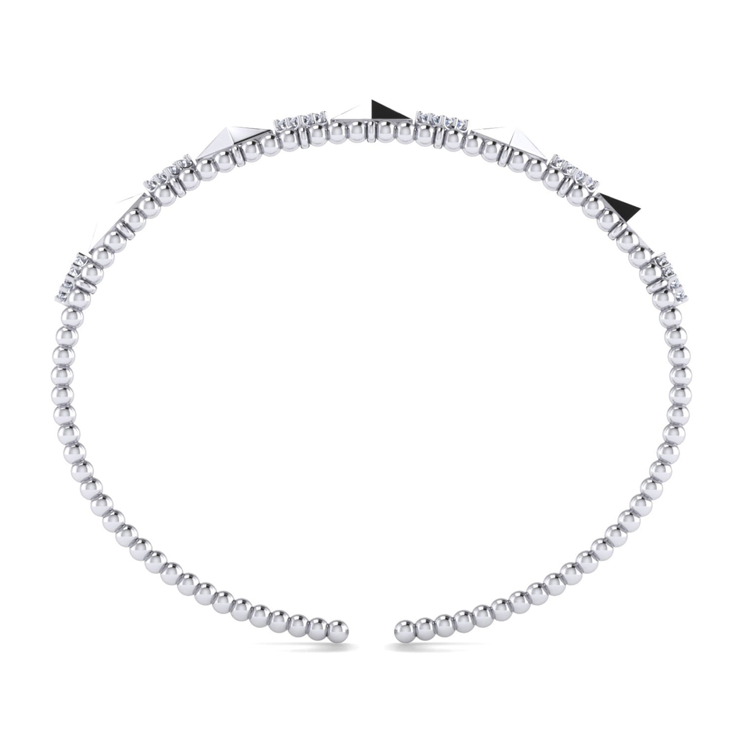 14K White Gold Diamond Bangle - Shot 3