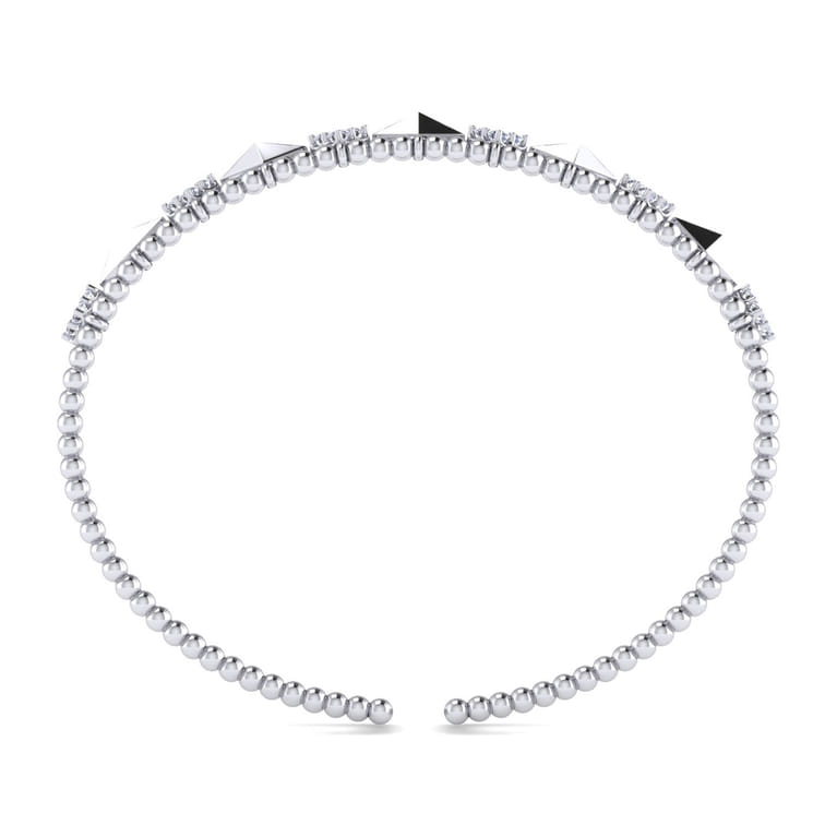 14K White Gold Diamond Bangle - Shot 3