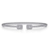14K White Gold Diamond Bangle - 0.3 ct