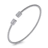 14K White Gold Diamond Bangle - 0.3 ct