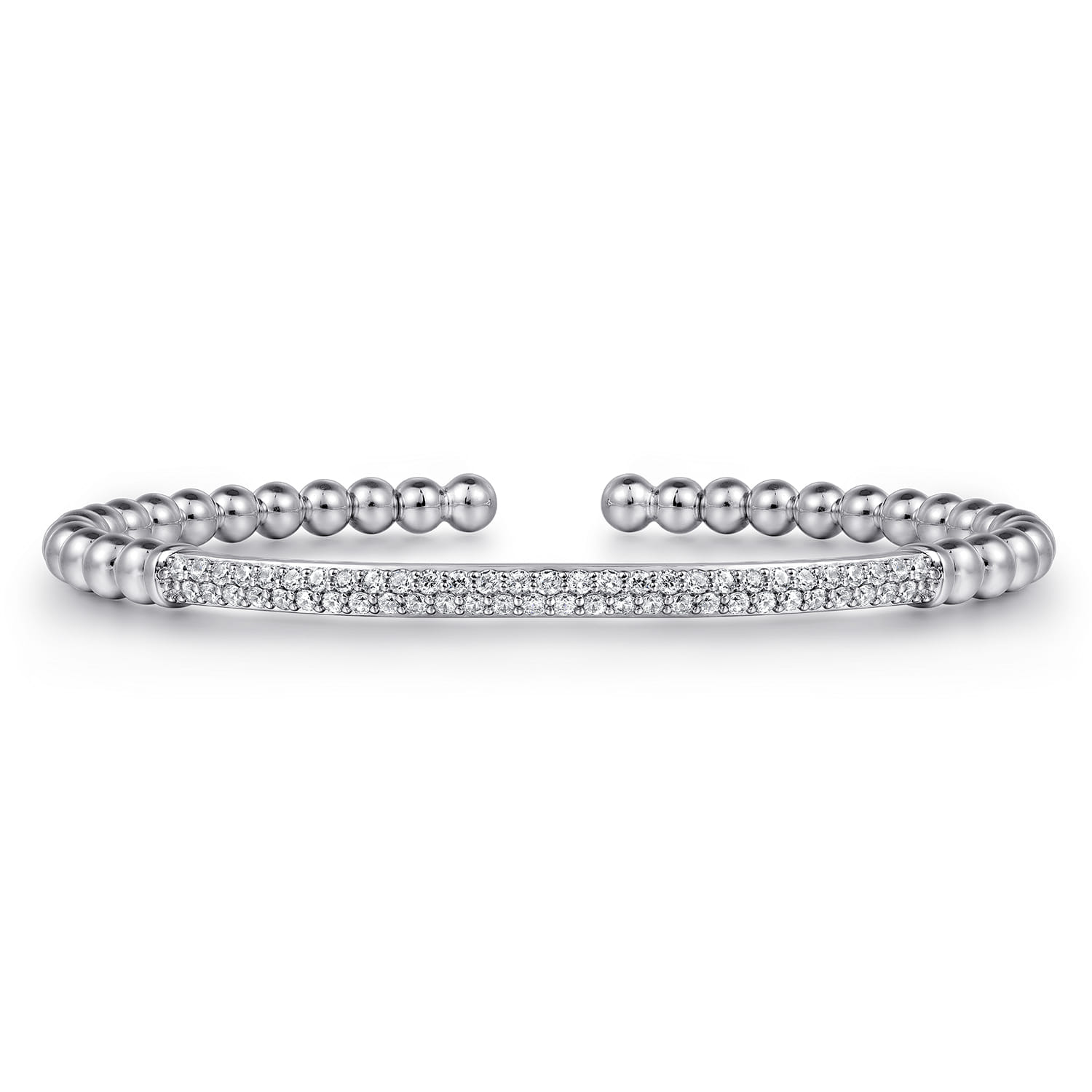 14K White Gold Diamond Bangle - 0.75 ct - Shot 1