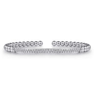 14K White Gold Diamond Bangle
