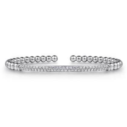 14K White Gold Diamond Bangle