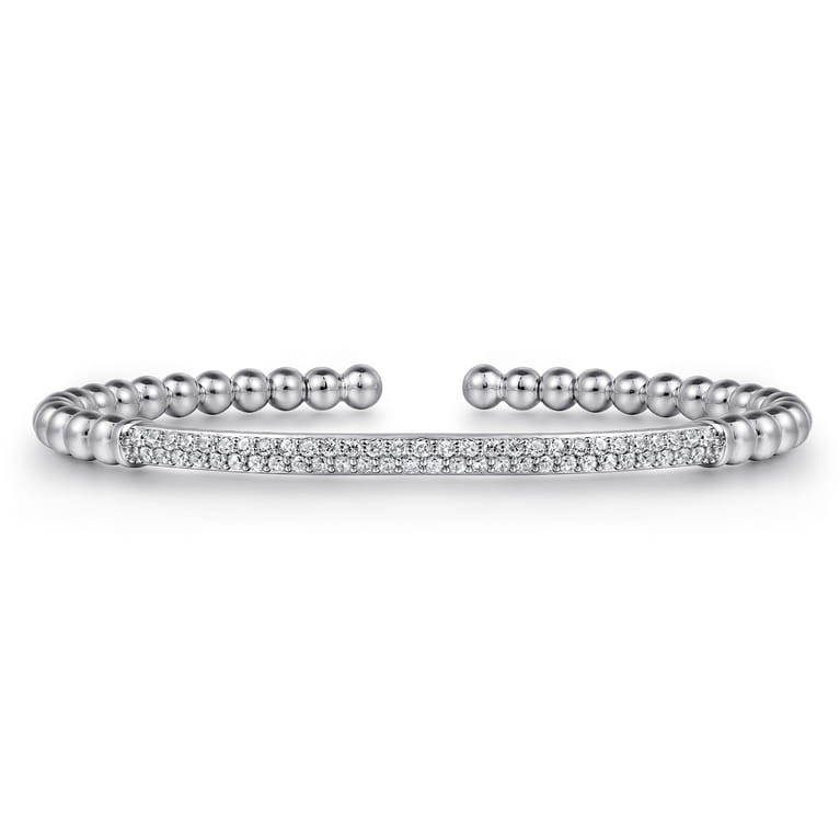 14K White Gold Diamond Bangle - 0.75 ct - Shot 1