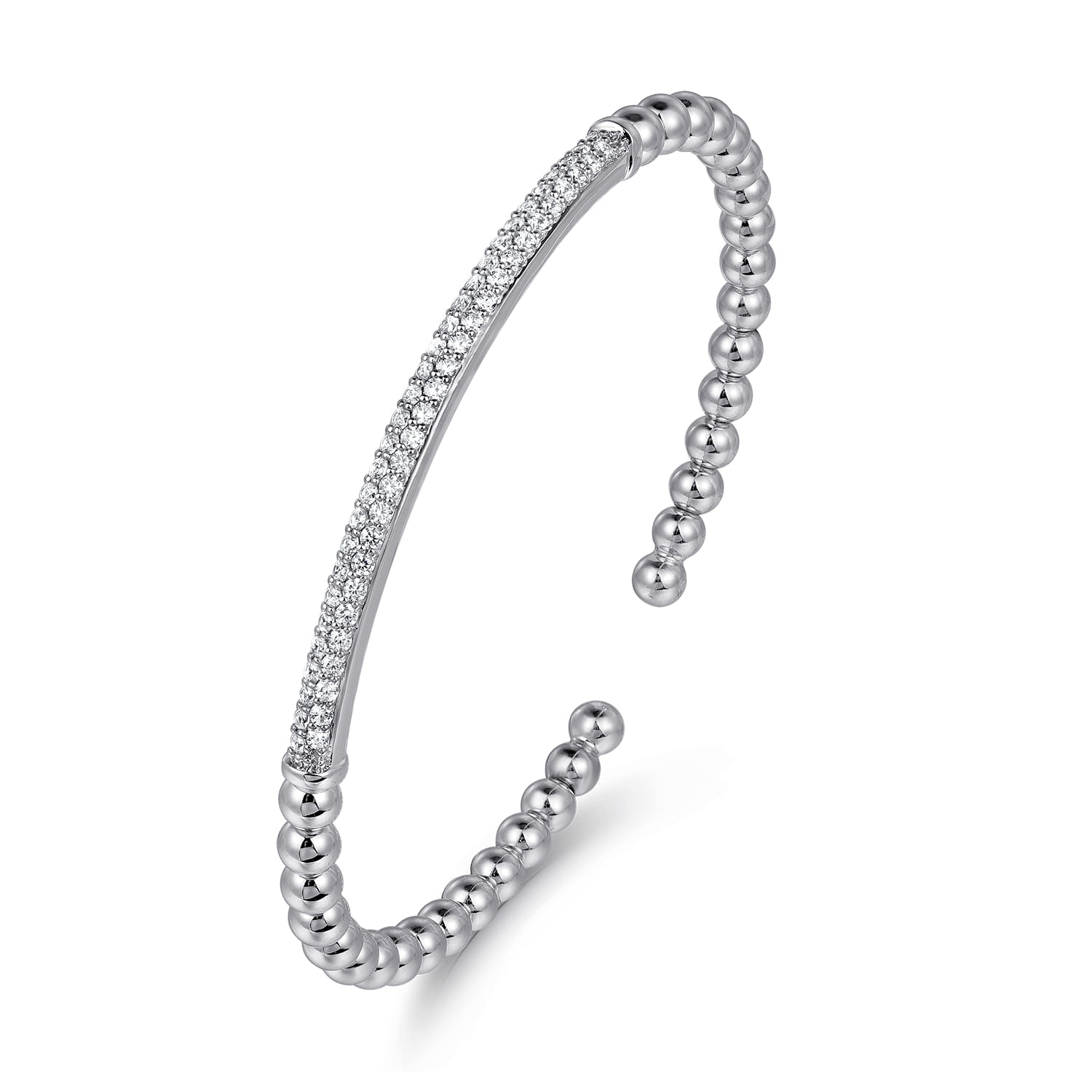 14K White Gold Diamond Bangle - 0.75 ct - Shot 2