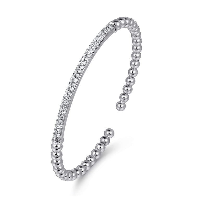14K White Gold Diamond Bangle - 0.75 ct - Shot 2
