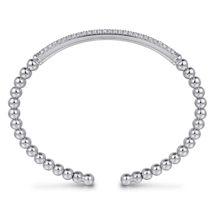 14K White Gold Diamond Bangle