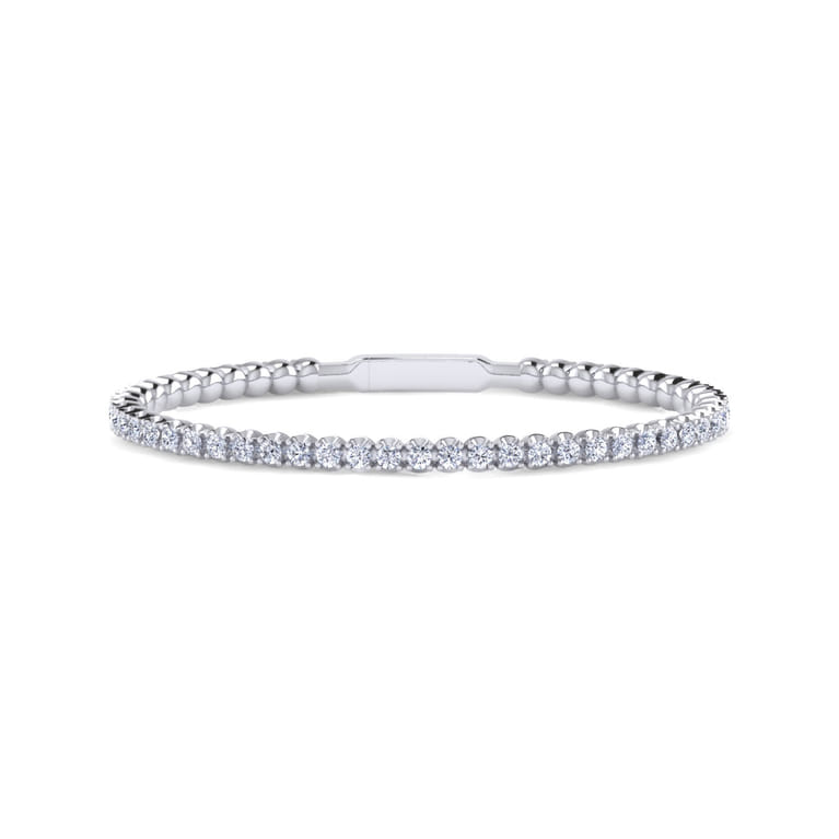 14K White Gold Diamond Bangle - 3.95 ct - Shot 1
