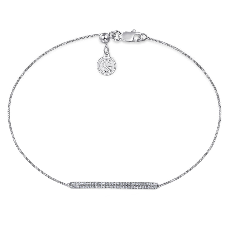 14K White Gold Diamond Bar Chain Bracelet - 0.3 ct - Shot 1