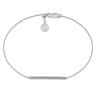 14K White Gold Diamond Bar Chain Bracelet - 0.3 ct