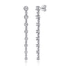 14K White Gold Diamond Bar Earrings　 - 1.55 ct
