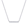 14K White Gold Diamond Bar Necklace - 0.08 ct
