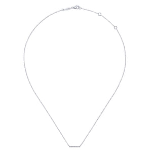 14K White Gold Diamond Bar Necklace