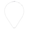 14K White Gold Diamond Bar Necklace - 0.08 ct