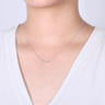 14K White Gold Diamond Bar Necklace - 0.08 ct