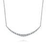 14K White Gold Diamond Bar Necklace - 1.5 ct