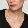 14K White Gold Diamond Bar Necklace - 1.5 ct