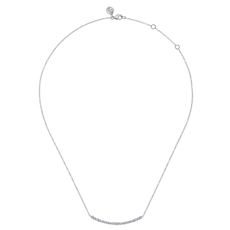14K White Gold Diamond Bar Necklace - 0.25 ct - Shot 2