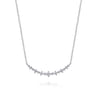 14K White Gold Diamond Bar Necklace - 0.46 ct