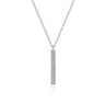 14K White Gold Diamond Bar Pendant Necklace - 0.07 ct
