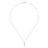 14K White Gold Diamond Bar Pendant Necklace - 0.07 ct