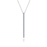 14K White Gold Diamond Bar Pendant Necklace - 0.5 ct